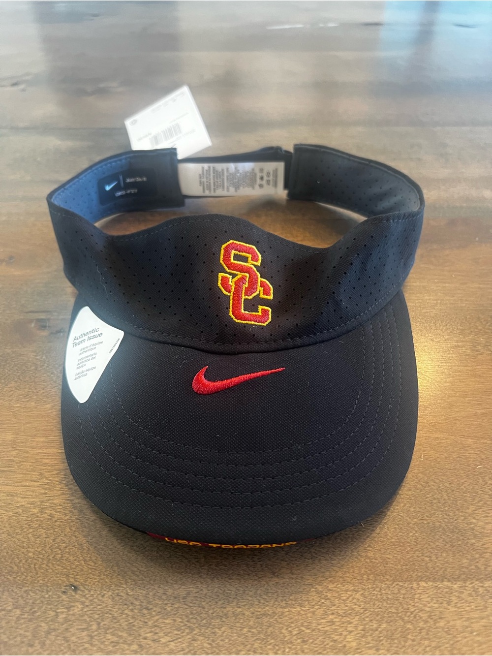 Nike Black USC Visor with Red and Gold Embroidery